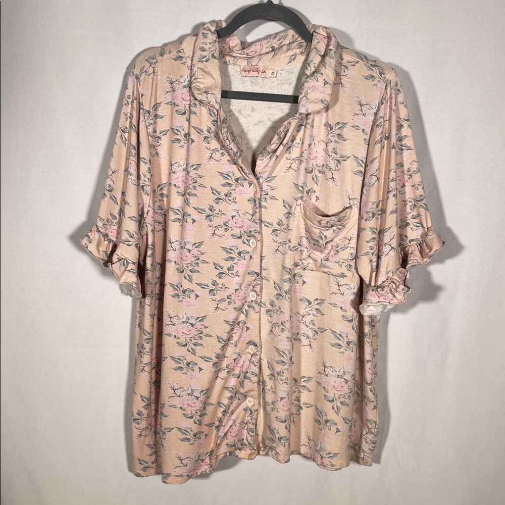 IVY CITY CO TIFFANY PINK FLORAL PAJAMA SET TEA PARTY FLORAL XL